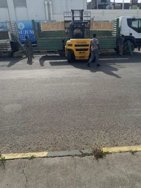 Cargo truck transporting freight